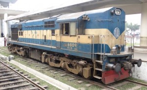 ALCo (American Locomotive Company)  DL537 locomotive, #6409 at Rajshahi station